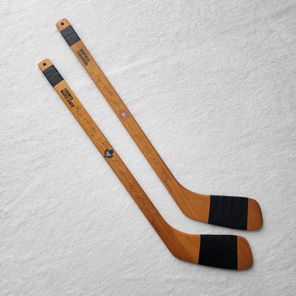 Vintage NHL Mini Hockey Sticks Toronto Maple Leafs Montreal Canadiens 97-98 Wood